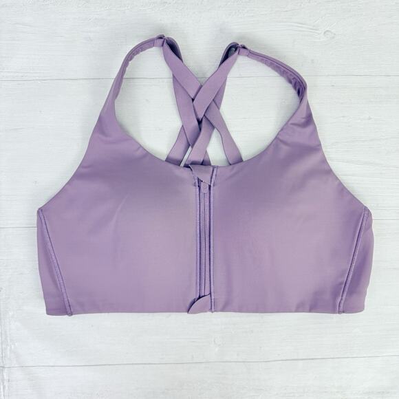 Lululemon Energy Sports Bra High Support Size 38C Zip Front Lavender Crossback - Picture 2 of 11